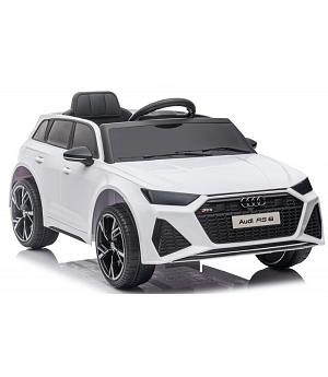 VENTA COCHE Audi RS6 12V, asiento con funda, goma EVA, BLANCO LE11963